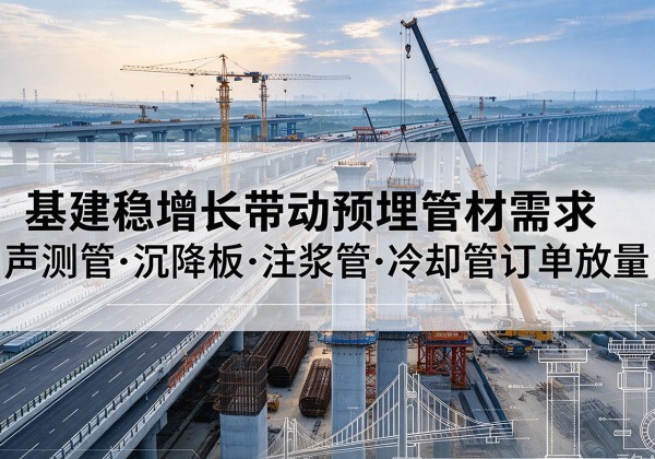 潮阳基建稳增长带动预埋监测管材需求，声测管、沉降板、注浆管订单持续放量